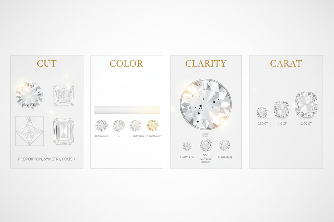 The 4 C’s of Diamonds: Cut, Color, Clarity, and Carat - The Ultimate Buying Guide