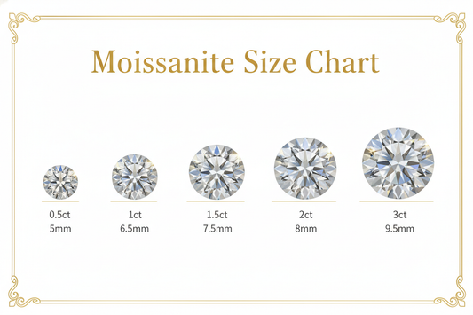 Moissanite Size Chart: MM to Carat and Carat to MM (All Cuts)