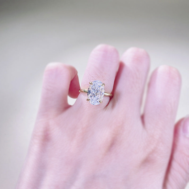 3 CT Oval Cut Solitaire Ring silver 925