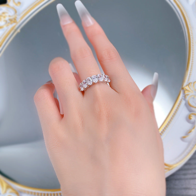 Oval Cut Half Eternity Band