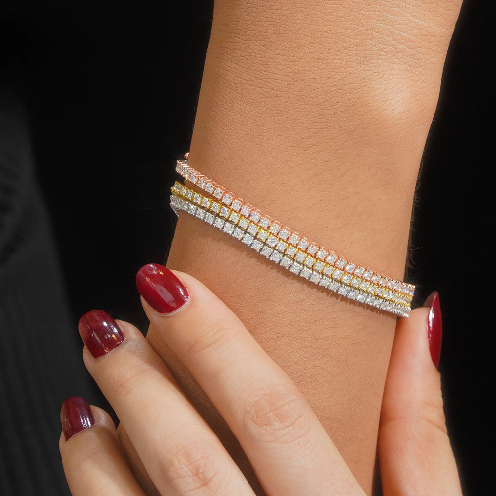 MOISSANITE TENNIS BRACELET 14K GOLD (ALL SIZES)