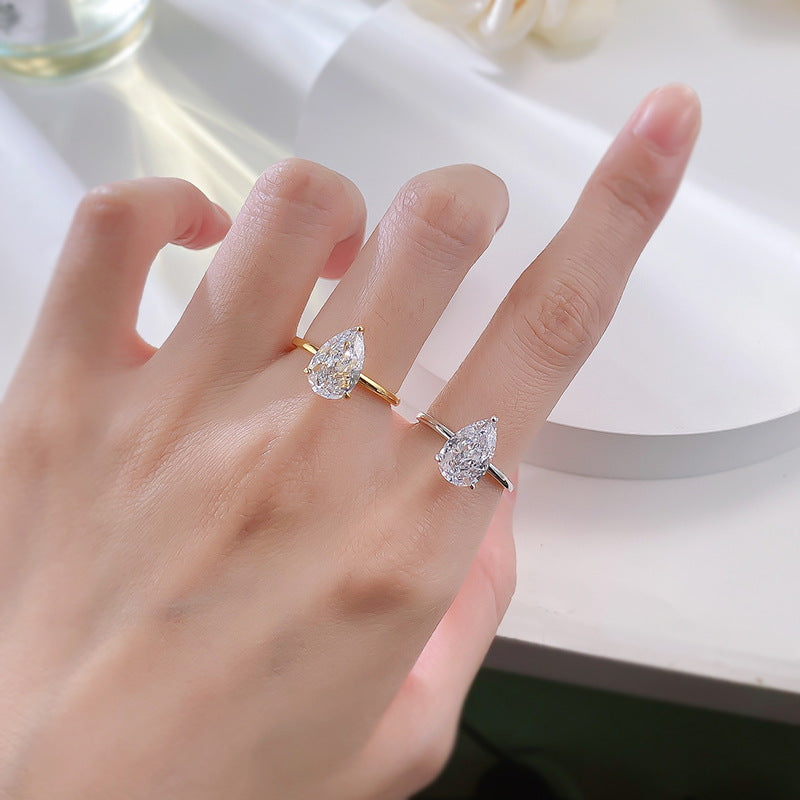 2 CT Pear Cut Crushed Ice Solitaire Ring