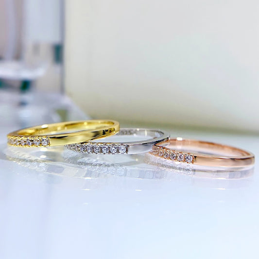Half Micro Pave Eternity Band