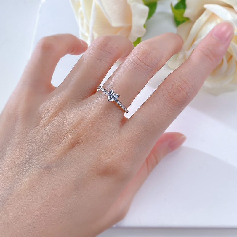 Radiant Heart Promise Ring. Silver 925