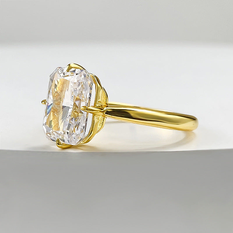 Gold Plated Radiant Cut 4 CT Ring