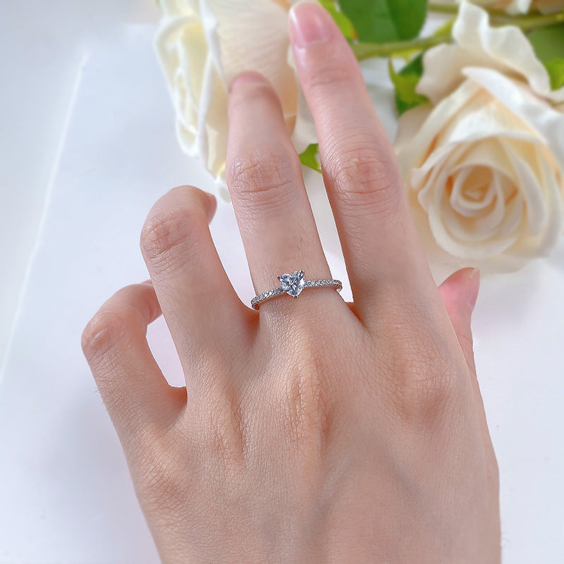 White Gold Plated Radiant Heart Promise Ring