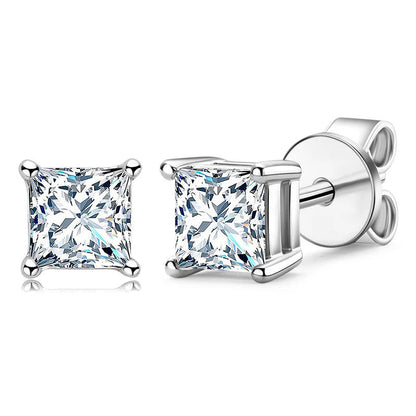 Moissanite Princess Cut Studs