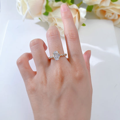 3 CT Crushed Ice Oval Cut Ring. Silver Travel Ring