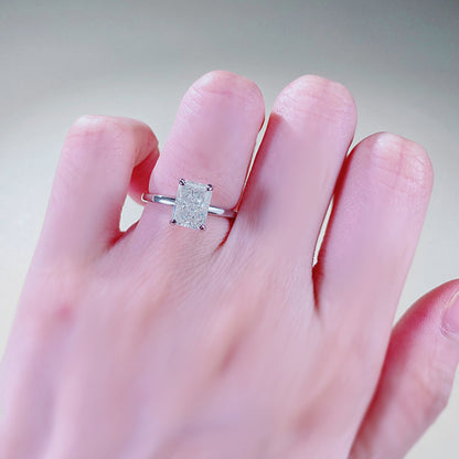 Crushed Ice Radiant Cut Solitaire Ring