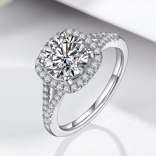 Brilliant Cut Moissanite Halo Ring