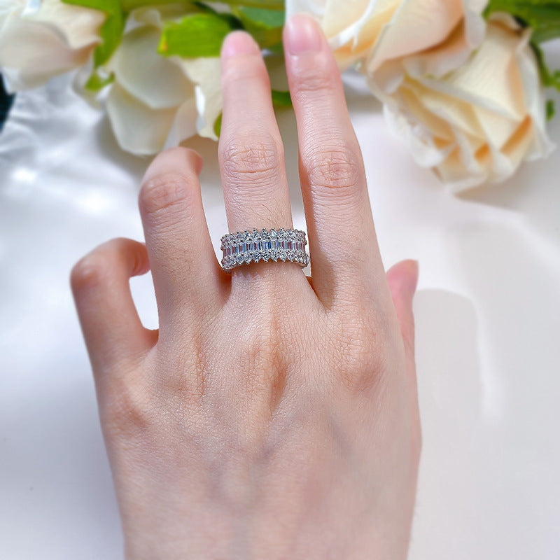 Eternal Spark Multi-Cut Ring. Silver Stackable band