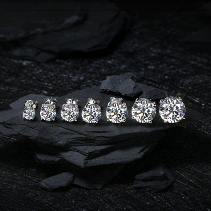 .5-Carat to 5-Carats Classic 4 Prongs Round Moissanite Solitaire Earrings.5-Carat to 5-Carats Classic 4 Prongs Round Moissanite Solitaire Earrings