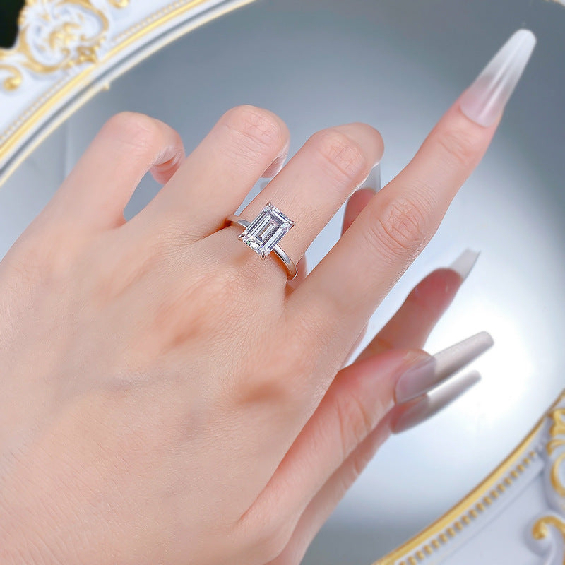 Silver 925. emerald cut ring