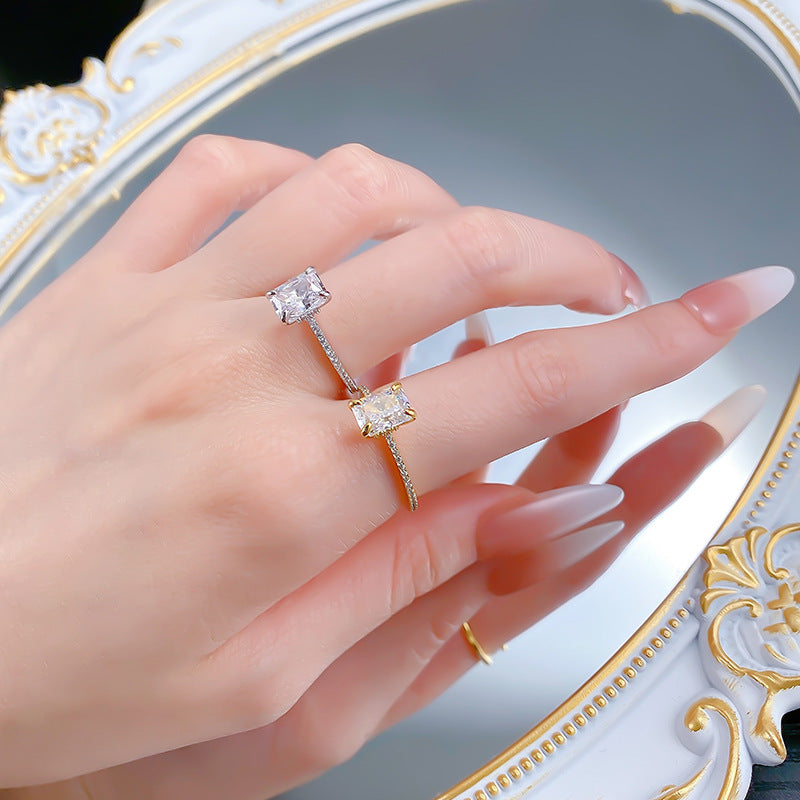 Arctic Light Hidden Halo Ring. silver 925