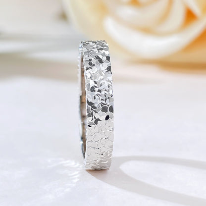 925 Sterling Silver Stackable Ring Textured Fancy