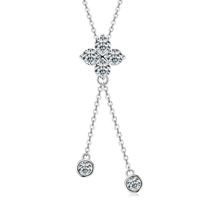 Four-Leaf Clover Moissanite Tassel Pendant