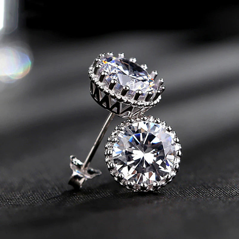 Round Cut Moissanite Stud Earrings