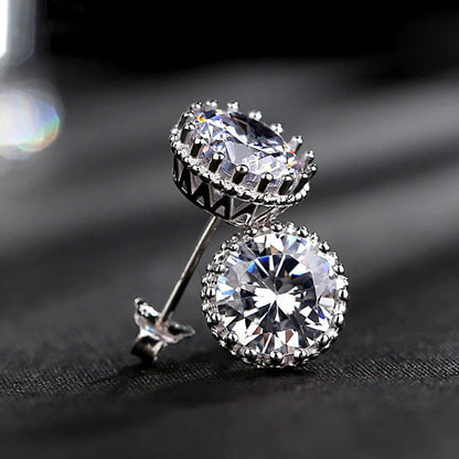 Round Cut Moissanite Stud Earrings