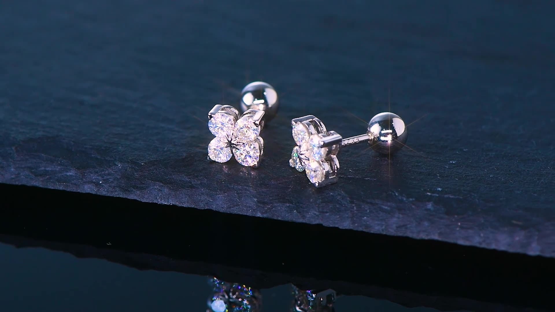 Classic Four Leaf Moissanite Clover Earrings