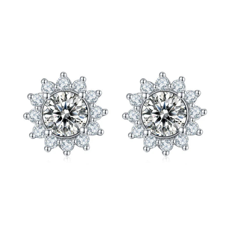  Snowflake Moissanite Stud Earrings