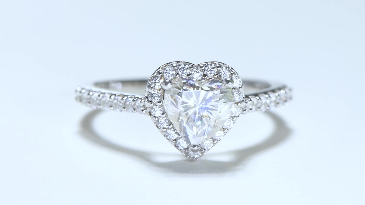 1 Carat Moissanite Heart Promise Ring