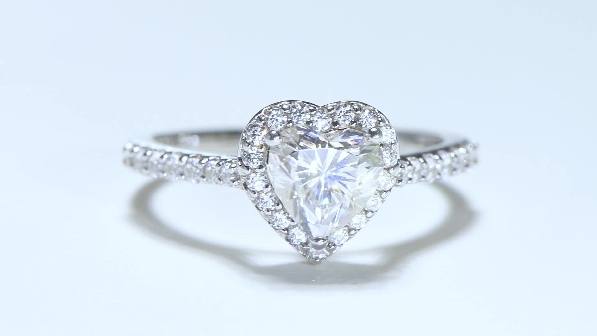 1 Carat Moissanite Heart Promise Ring