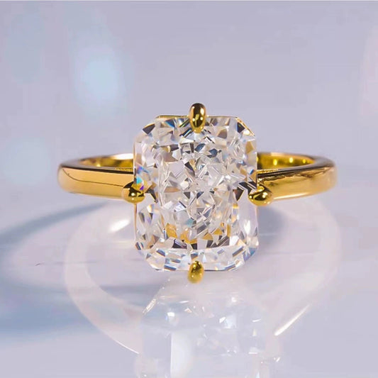 4 Carat Radiant Cut Moissanite Ring
