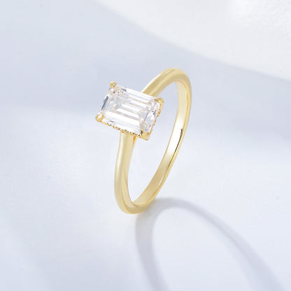 Emerald Cut Solitaire Ring 1 CT