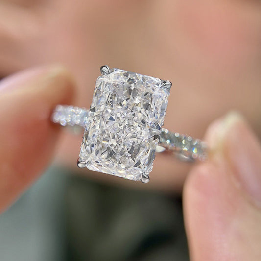 6 CT Radiant Hidden Halo Ring