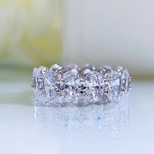 Radiant Oval Cut Eternity Band