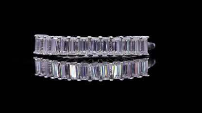 Half Eternity Band with Emerald Cut Moissanite