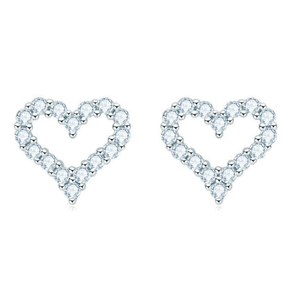 Heart Moissanite Stud Earrings