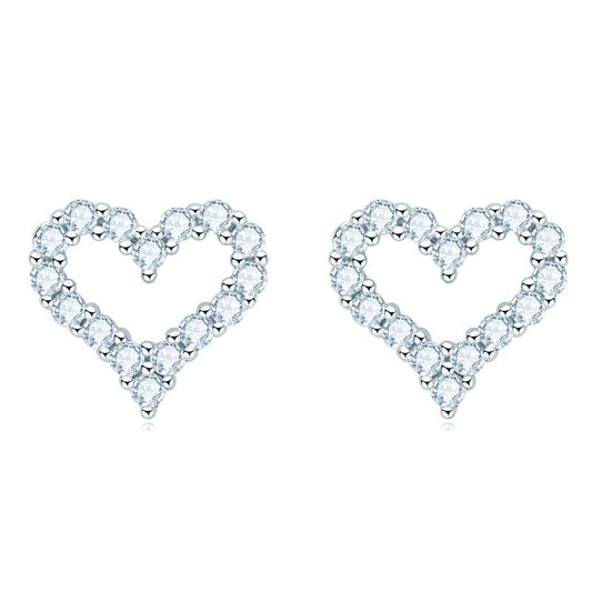 Heart Moissanite Stud Earrings