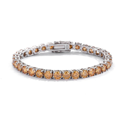 Champagne Color Moissanite Tennis Bracelet 