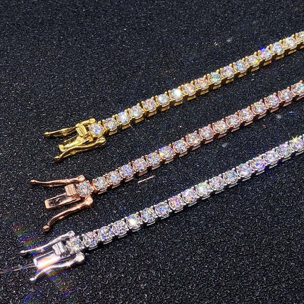 Silver 2mm Classic Moissanite Tennis Bracelet