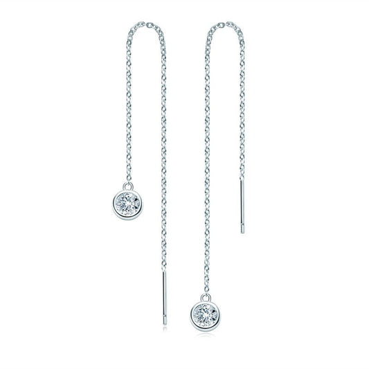 Elegant Moissanite Tassel Drops