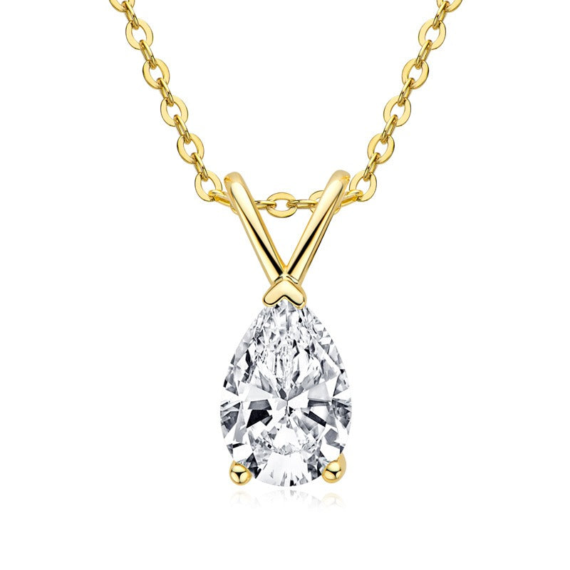 Teardrop Moissanite Pendant Necklace
