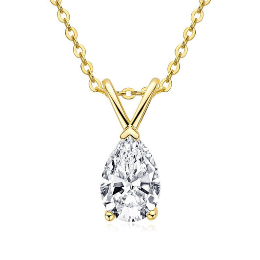 Teardrop Moissanite Pendant Necklace