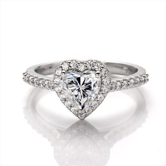 1  CT Moissanite Heart Promise Ring