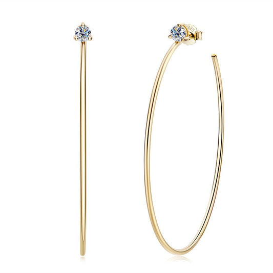 Moissanite Open Hoop Earrings