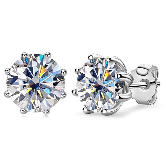 Moissanite Sparkle Stud Earrings