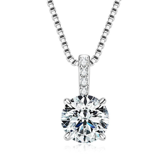 Classic Four-Prong Moissanite Necklace