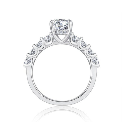 3 CT Oval Moissanite Ring. Hidden Halo