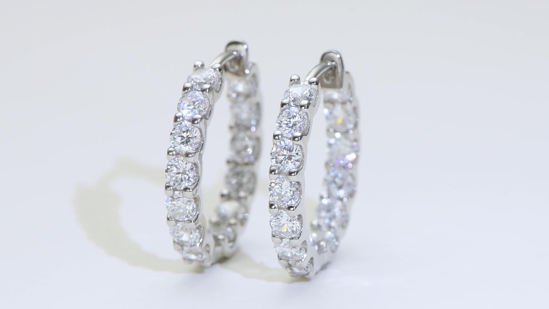3mm Round Cut Moissanite Clip Hoop Earrings
