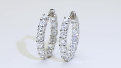 3mm Round Cut Moissanite Clip Hoop Earrings
