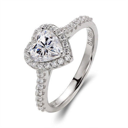 Silver 1 Carat Moissanite Heart Promise Ring