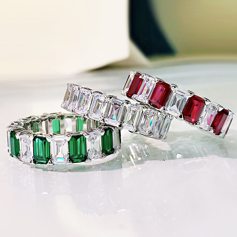 Emerald Cut Eternity Band 