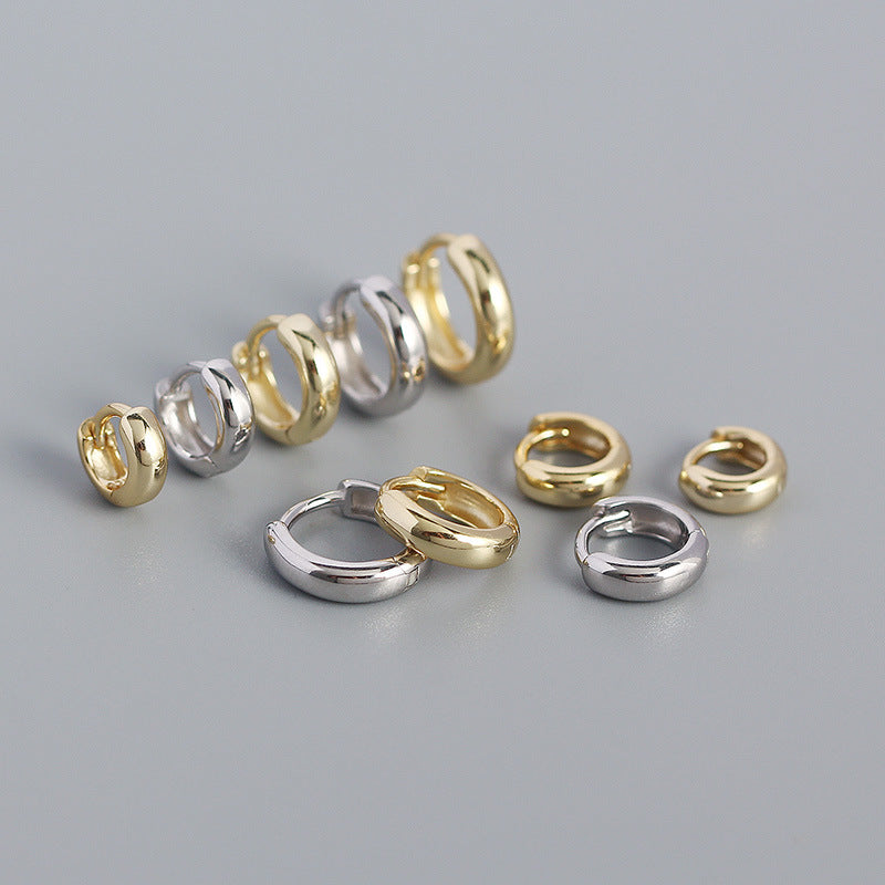 Minimalist Gold & Silver Huggie Hoop Earrings 