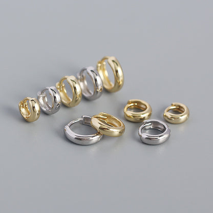Minimalist Gold & Silver Huggie Hoop Earrings 