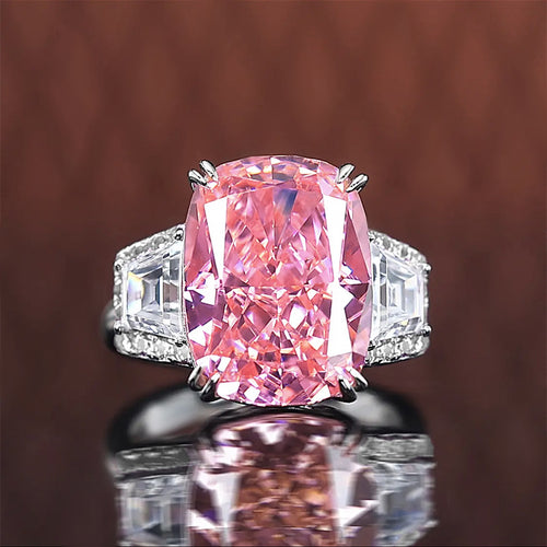 Crushed Ice Pink Radiant Cut Statement Ring